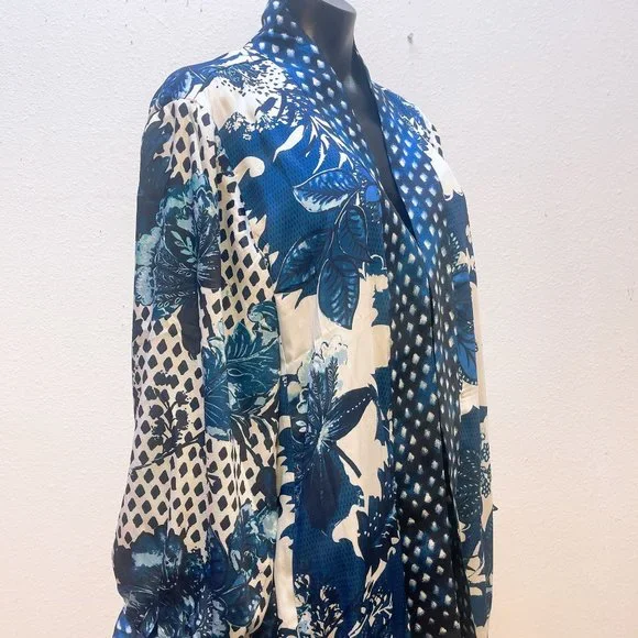 NWT Chico's Blue & White Reversible Cardigan/Duster Size 3 (XL) - Picture 7 of 11